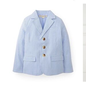Kids Seersucker Blue Blazer and Shorts Set